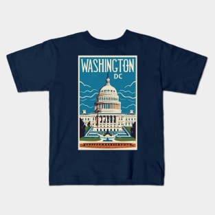 A Vintage Travel Art of Washington DC - US Kids T-Shirt